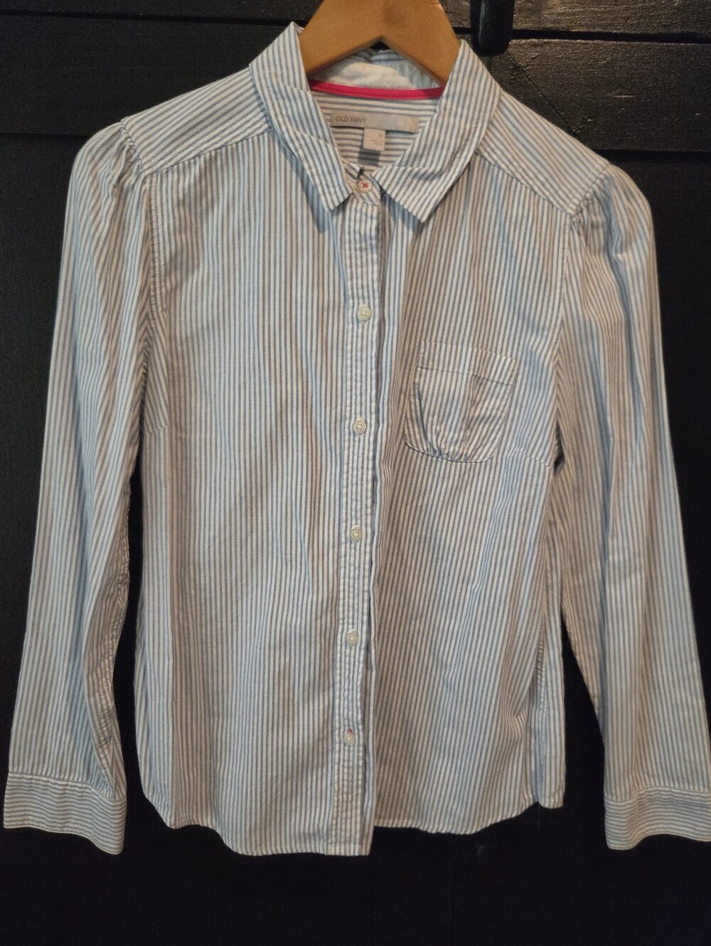 Women's Striped Old Navy Button-Down Shirt ~ Size Medium